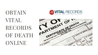 Obtain Vital Records of Death Online
