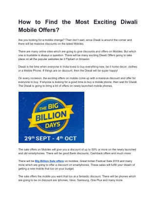 How to Find the Most Exciting Diwali Mobile Offers?