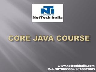 Learn Core Java From Experts of NetTech India