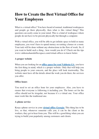 How to Create the Best Virtual Office for Your Employees