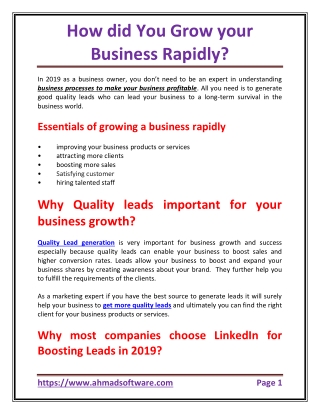 How did you grow your business rapidly