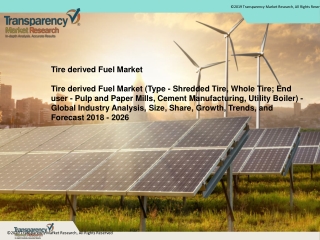 Tire derived Fuel Market (Type - Shredded Tire, Whole Tire; End user - Pulp and Paper Mills, Cement Manufacturing, Utili