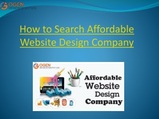 How to Search Affordable Website Design Company