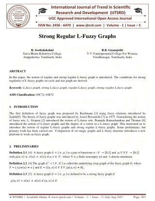 Strong Regular L Fuzzy Graphs