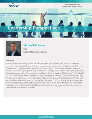 StayinFront Leadership Perspective Roundtable Interview with Michael Del Priore