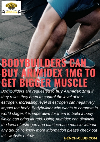 Bodybuilders Can Buy Arimidex 1mg To Get Bigger Muscle