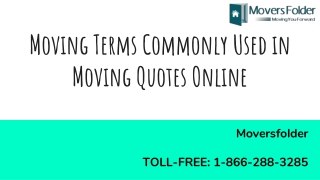 Commonly Used Moving Terms in Moving Quotes Online