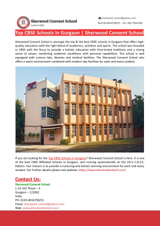 Top CBSE Schools in Gurgaon