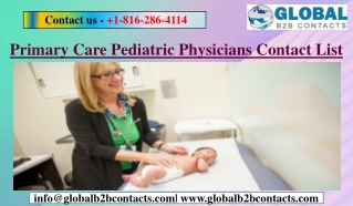 Primary Care Pediatric Physicians Contact List