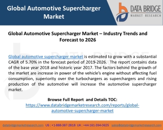 Global Automotive Supercharger Market – Industry Trends and Forecast to 2026