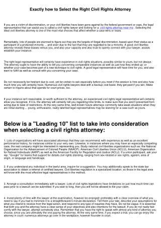 How to Select the Right Civil Liberty Lawyer