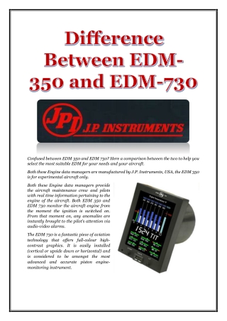 Difference Between EDM-350 and EDM-730