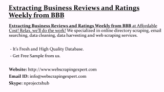 Extracting Business Reviews and Ratings Weekly from BBB