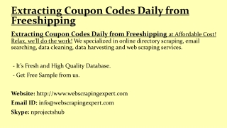 Extracting Coupon Codes Daily from Freeshipping