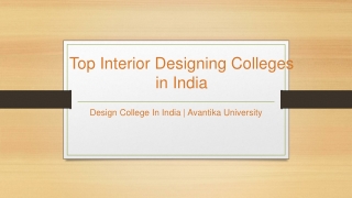 Top Interior Designing Colleges in India - Avantika University