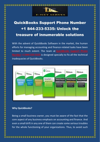 Dial QuickBooks Support Phone Number 1 844-233-5335