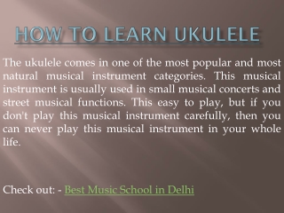 How to learn Ukulele