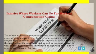 Injuries Where Workers Can Go For Workers Compensation Claims