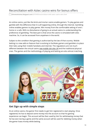 Reconciliation with Aztec casino wins