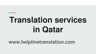 Translation services in Qatar