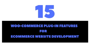 WooCommerce Plugin Features for eCommerce Website Development