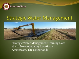 Strategic Water Management Training in Amsterdam