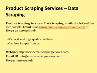 Product Scraping Services - Data Scraping