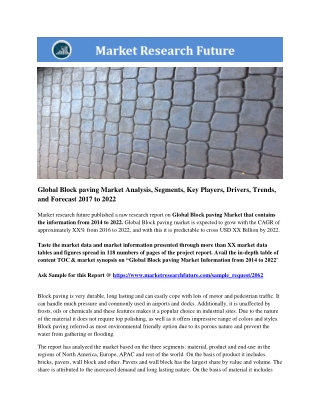 Global Block paving Market Research Report - Forecast to 2022