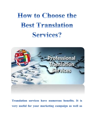 How To Choose the Best Translation Services?