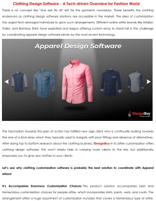 Clothing Design Software - A Tech-driven Overview for Fashion World