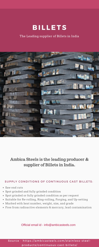 Ambica Steels : The Leading Stainless Steel Billets Producer in India