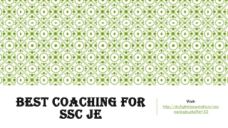 Best Coaching for SSC JE