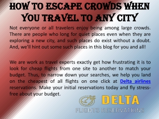 How to Escape Crowds When You Travel to Any City