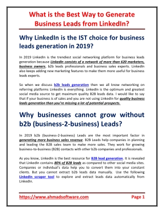 What is the best way to generate business leads from LinkedIn
