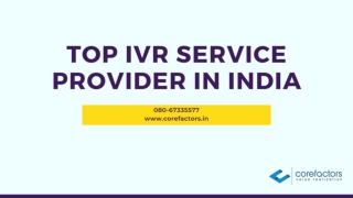 Corefactor: The Top IVR Service Providers in India