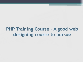 PHP Training Course – A good web designing course to pursue | Marwadi University