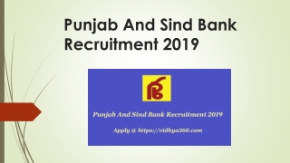 Punjab And Sind Bank Recruitment 2019, psbindia 168 AFO, CA Jobs