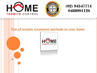 Use of termite treatment methods in your home