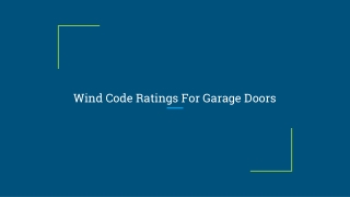 Wind Code Ratings For Garage Doors