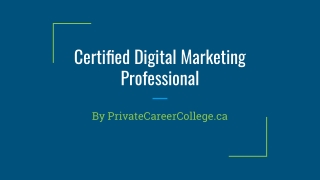 Certified digital marketing professional