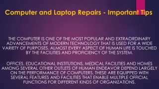 Computer and laptop repairs important tips