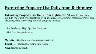 Extracting Property List Daily from Rightmove
