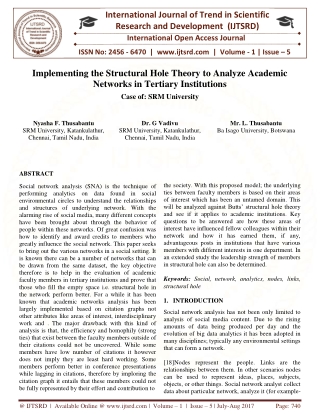 Implementing the Structural Hole Theory to Analyze Academic Networks in Tertiary Institutions