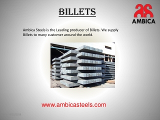 The Leading Producer & Supplier of Stainless Steel Billets in India