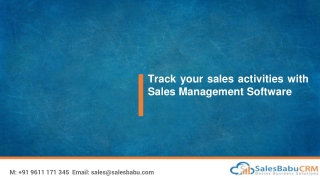 Track Your Sales Activities With Sales Management Software