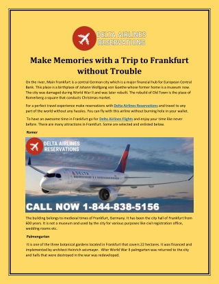 Make Memories with a Trip to Frankfurt without Trouble