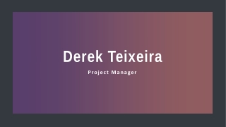 Derek Teixeira - Provides Consultation in Quality Assurance