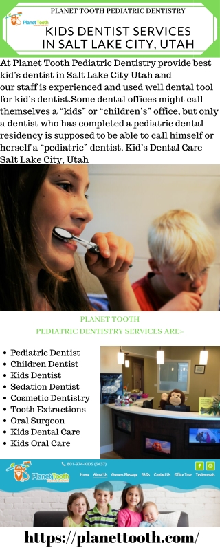 Kid’s dentist SERVICES IN Salt Lake City, Utah