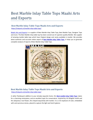 Best Marble Inlay Table Tops Maahi Arts and Exports