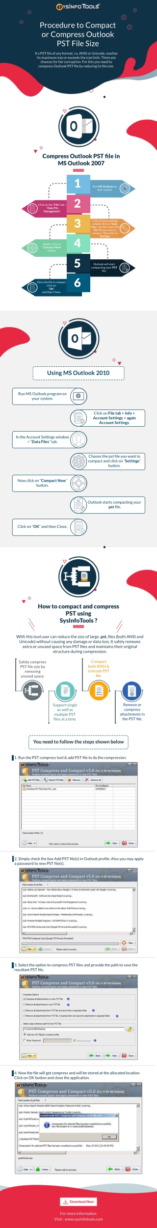 Compress Outlook PST file